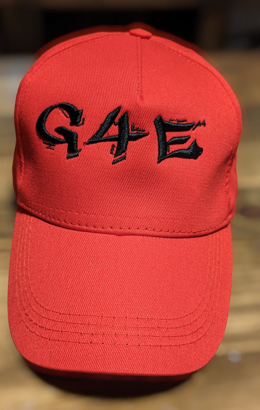 G4E RED CAP - Finished with the BLACK G4E logo - embroidery.